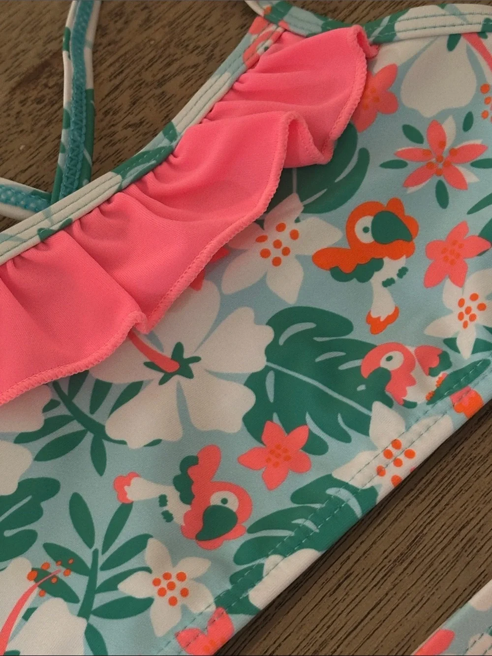 Dolphin love 2pc tropical bikini kids girls sz 2T Hawaiian print NEE w tag